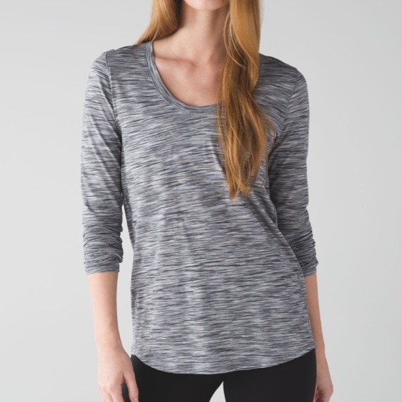 Lululemon Yogi Everyday Long Sleeve 4 Color Spacedye White Black - Picture 2 of 8